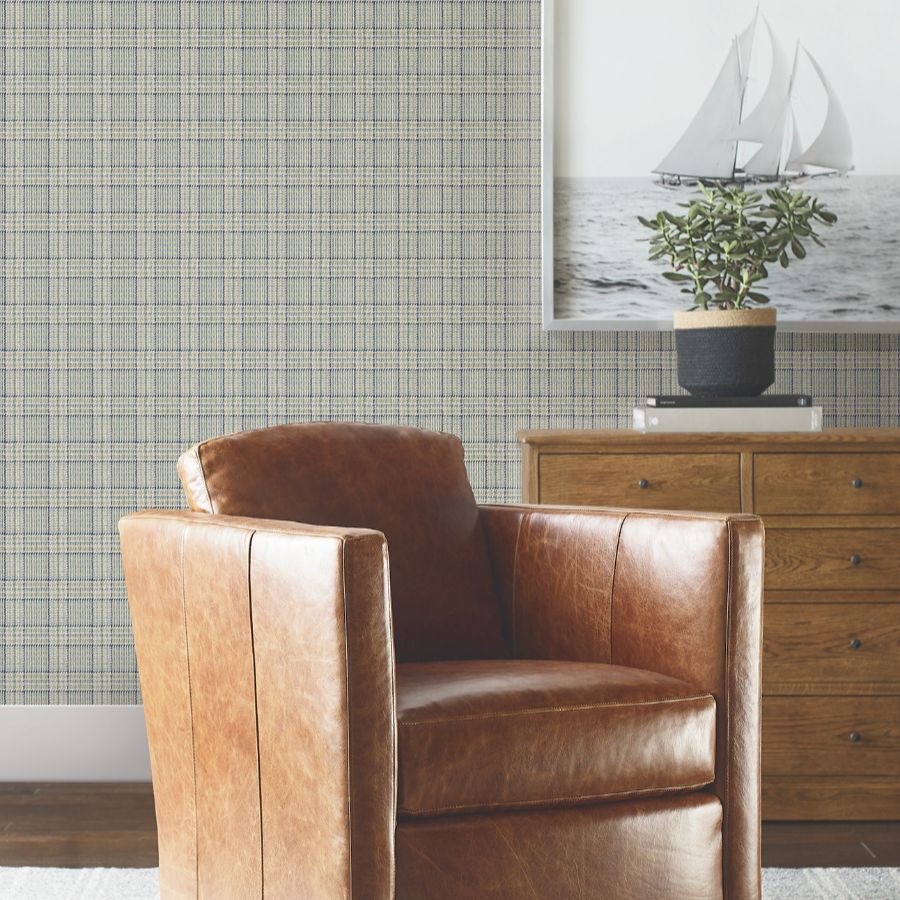 Purchase 4211-83556 | Private Reserve, Harrington Plaid Green - Ronald Redding Wallpaper