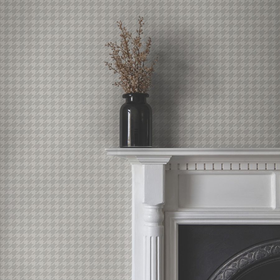 Purchase 4211-83558 | Private Reserve, Watson Dark Grey Houndstooth - Ronald Redding Wallpaper