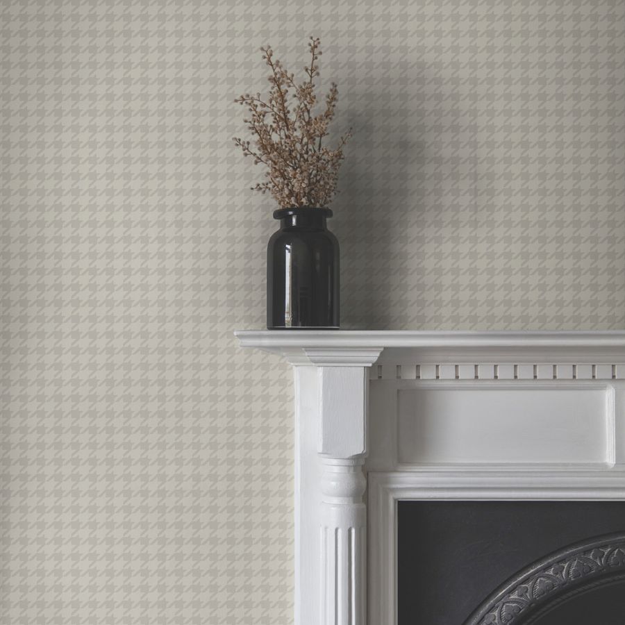 Purchase 4211-83562 | Private Reserve, Watson Light Grey Houndstooth - Ronald Redding Wallpaper