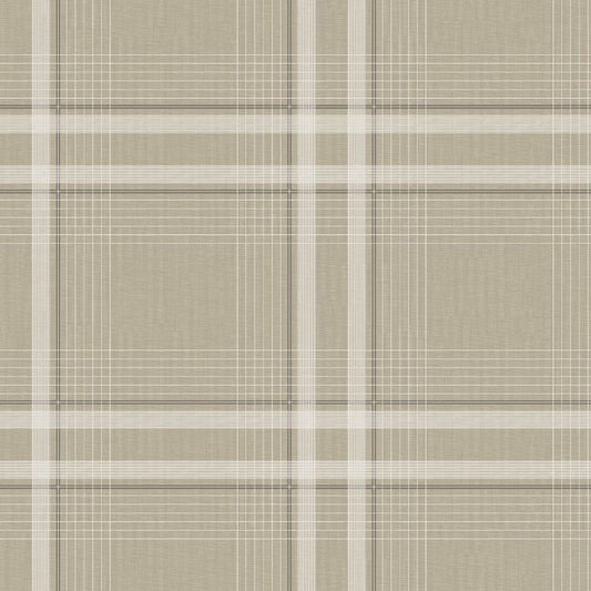 Purchase 4211-83564 | Private Reserve, Country Club Plaid Taupe - Ronald Redding Wallpaper