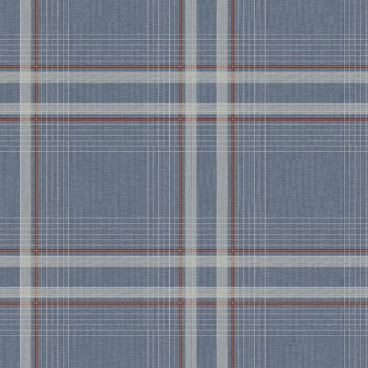Purchase 4211-83567 | Private Reserve, Country Club Plaid Denim - Ronald Redding Wallpaper