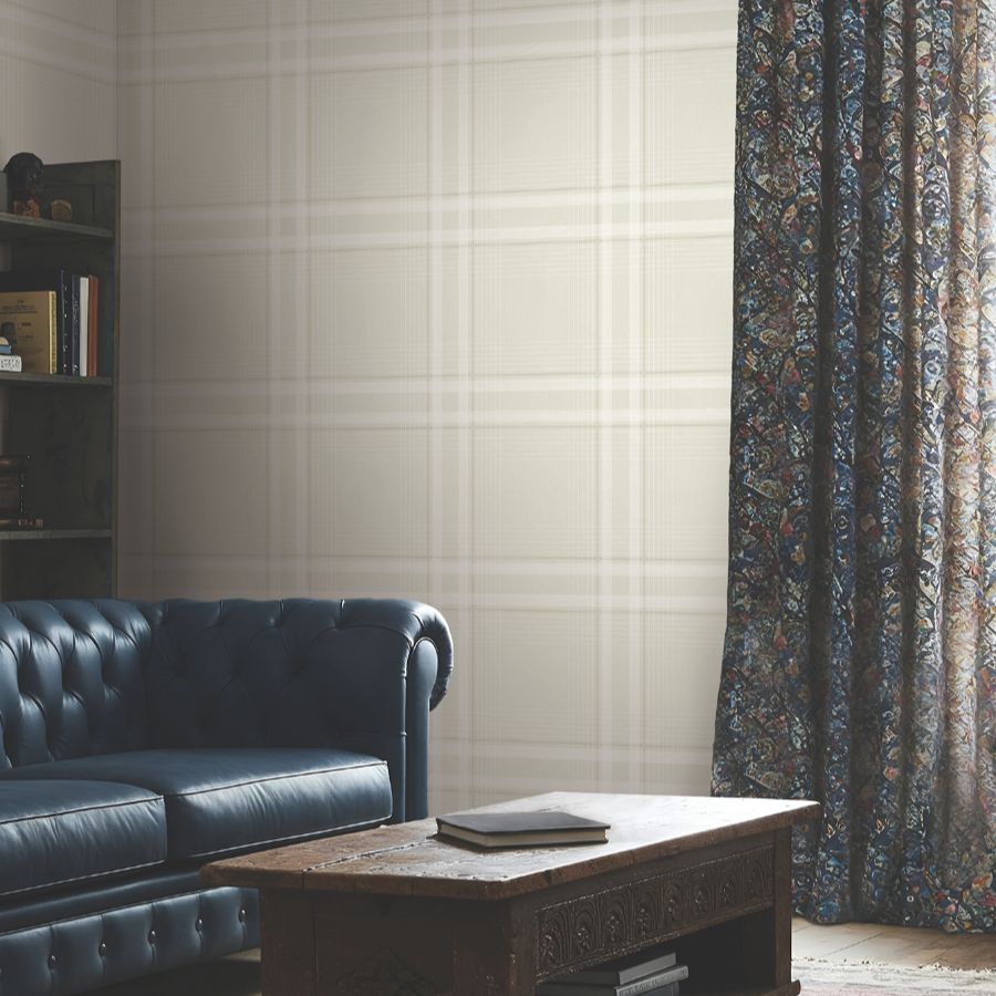 Purchase 4211-83568 | Private Reserve, Country Club Plaid Dove - Ronald Redding Wallpaper