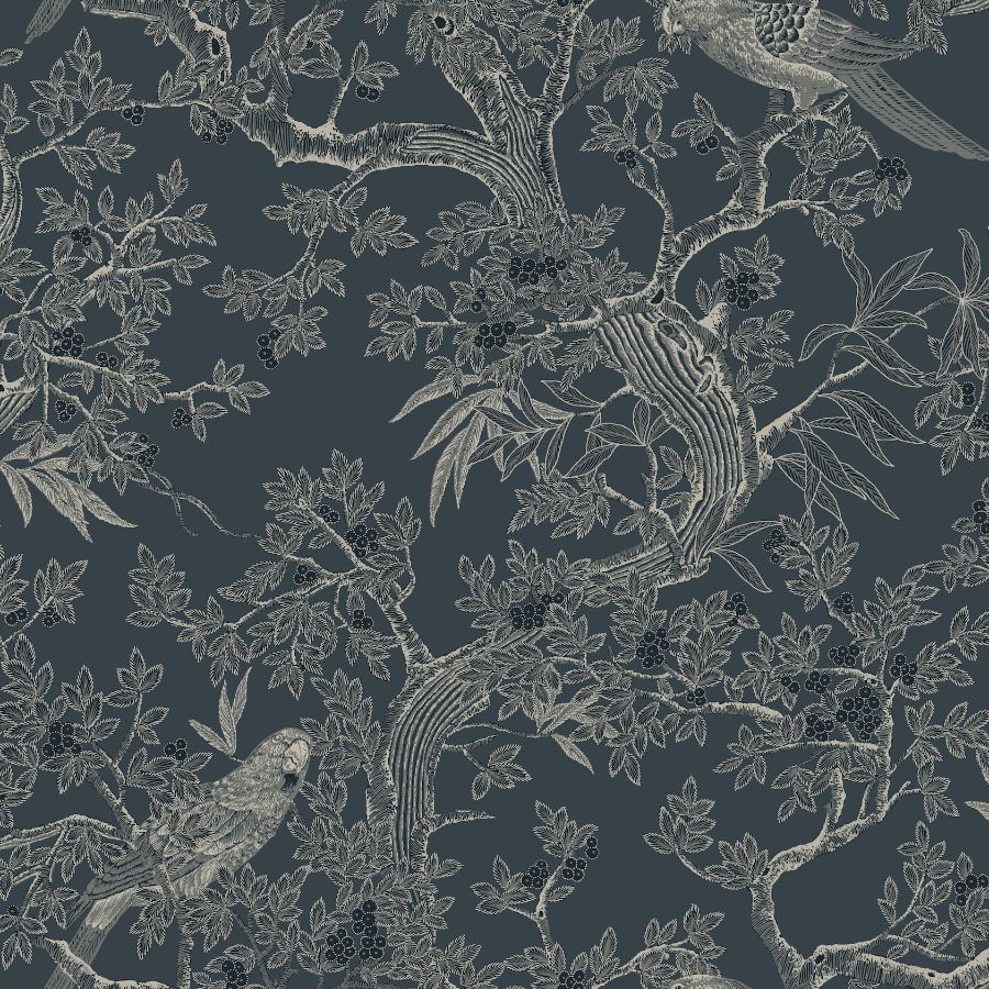 Purchase 4211-83569 | Private Reserve, Regal Ridge Dark Blue Trailing Tree - Ronald Redding Wallpaper