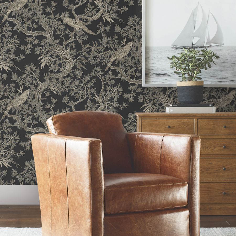 Purchase 4211-83570 | Private Reserve, Regal Ridge Black Trailing Tree - Ronald Redding Wallpaper