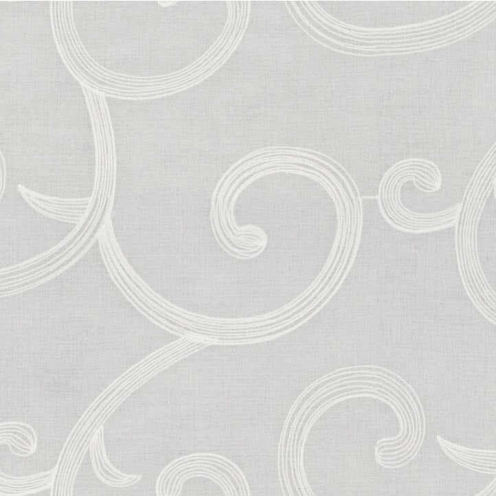 Sample 4510.1.0 White Drapery Lattice Scrollwork Fabric by Kravet Basics