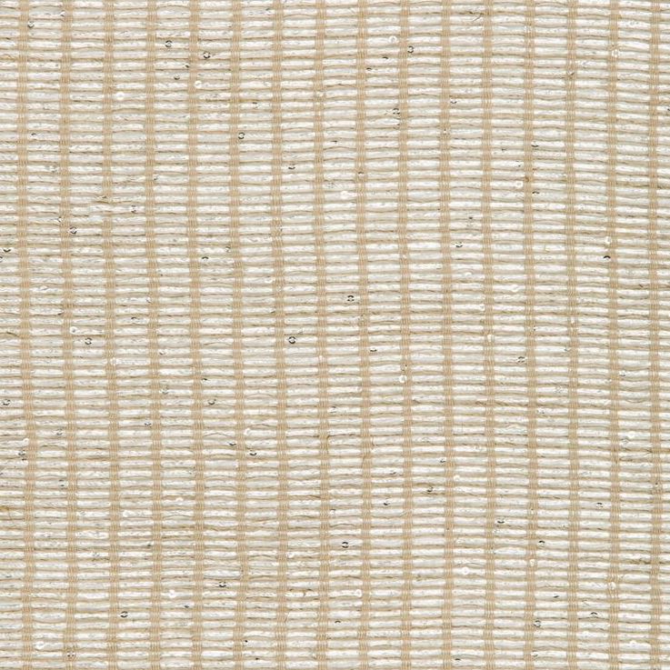 Sample 4620.16.0 Leno Shine Linen Silver Beige Drapery Metallic Fabric by Kravet Couture