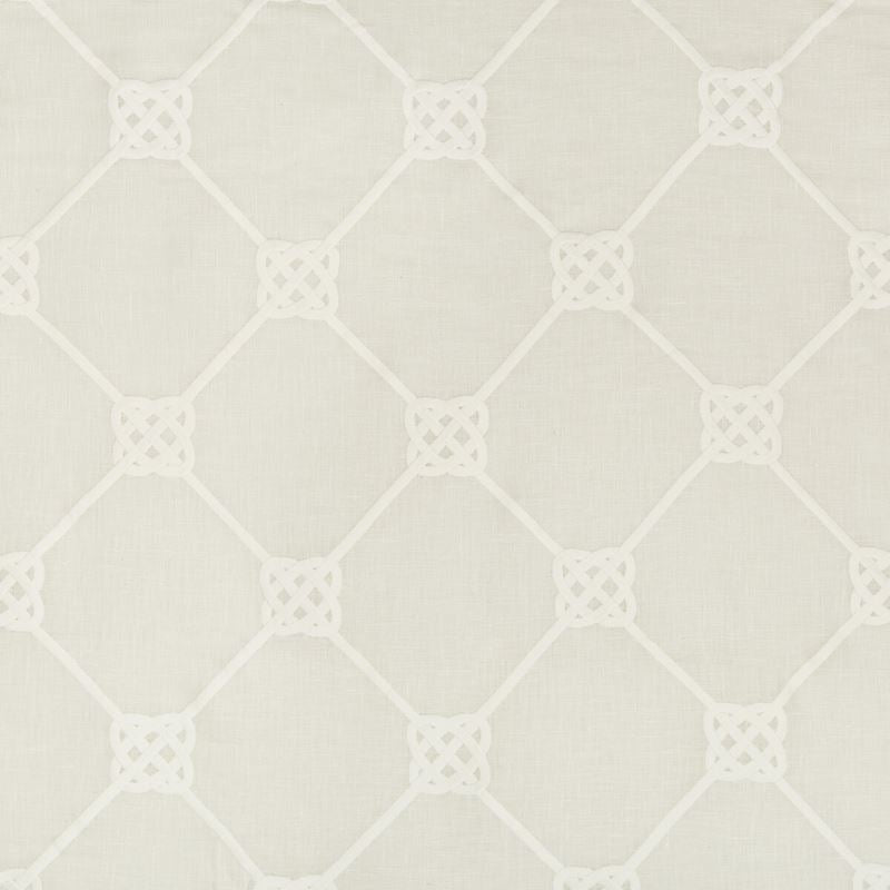 Sample 4635.1.0 Knot Sheer Neutral Lattice Kravet Basics Fabric