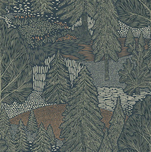 Purchase 4701 | Northern Forest, Spruce - Schumacher Wallpaper