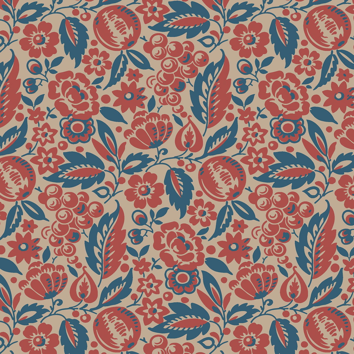 Purchase 4816 | Elise, Red And Blue - Borastapeter Wallpaper