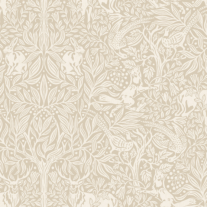 Purchase 4824 | Under The Elder Tree, Stone - Schumacher Wallpaper