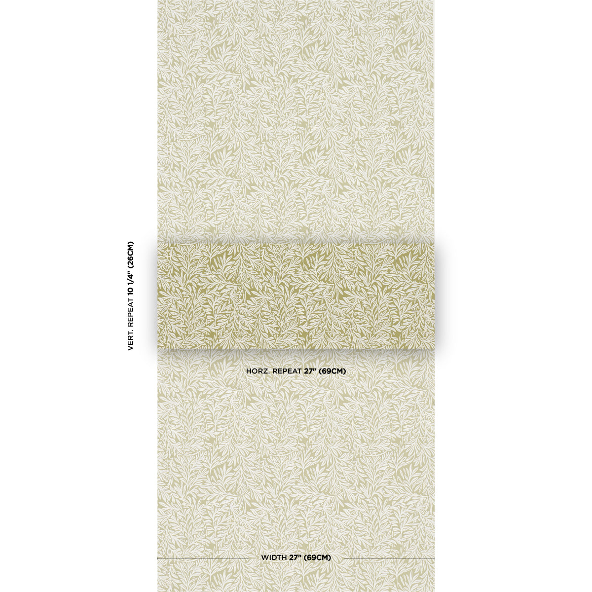 Purchase 5004137 | Willow Leaf, Moss - Schumacher Wallpaper