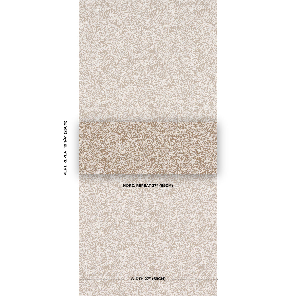 Purchase 5004138 | Willow Leaf, Mocha - Schumacher Wallpaper