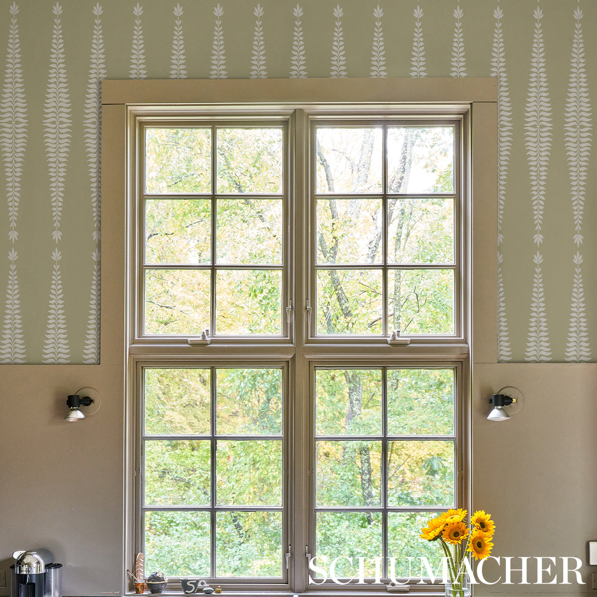 Purchase 5005077 | Fern Tree, Olive - Schumacher Wallpaper