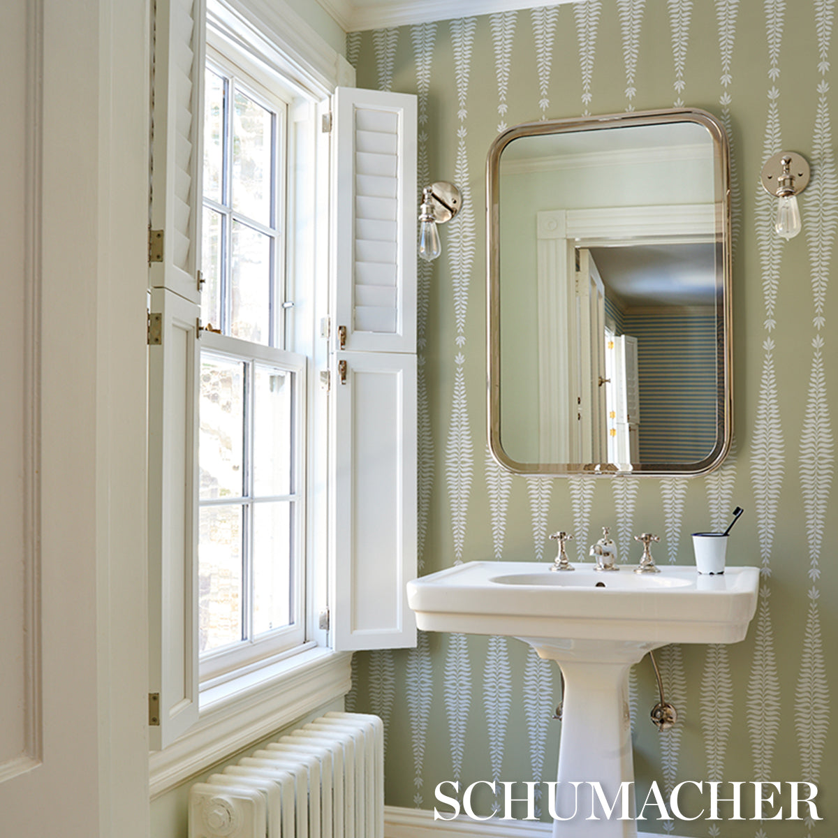 Purchase 5005077 | Fern Tree, Olive - Schumacher Wallpaper