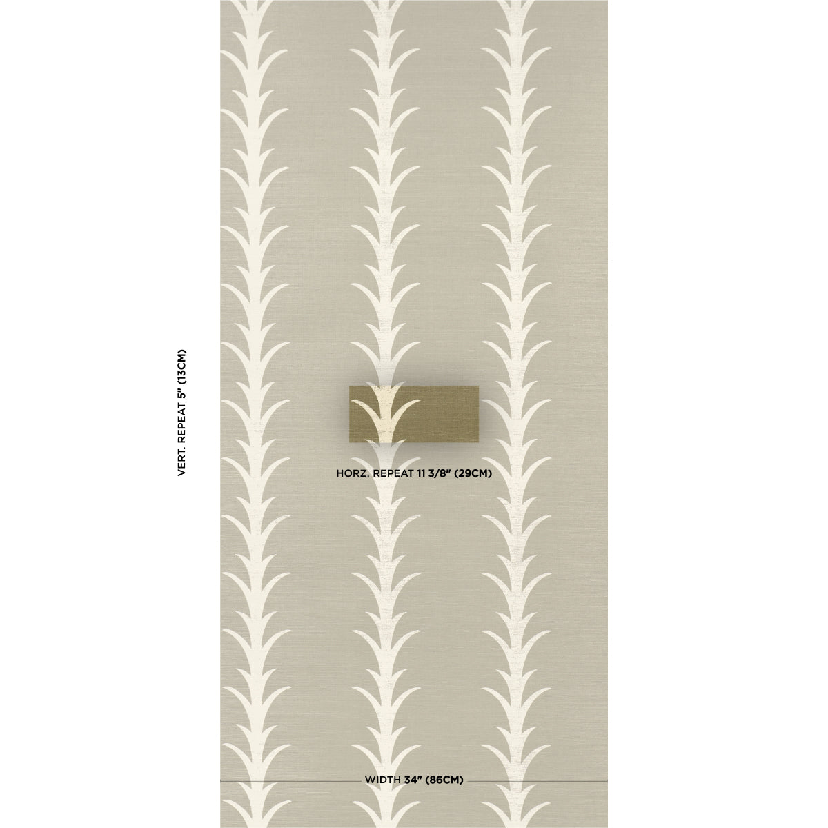 Purchase 5006057 | Acanthus Stripe Sisal, Juniper - Schumacher Wallpaper