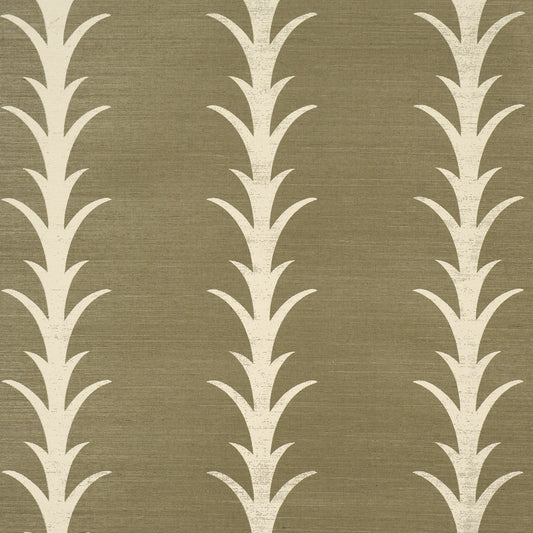 Purchase 5006057 | Acanthus Stripe Sisal, Juniper - Schumacher Wallpaper
