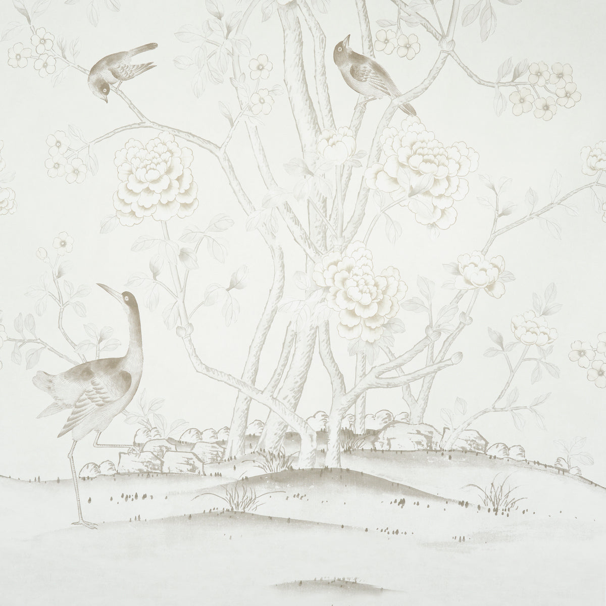 Purchase 5007122 | Chinois Palais Panel, Neutral - Schumacher Wallpaper