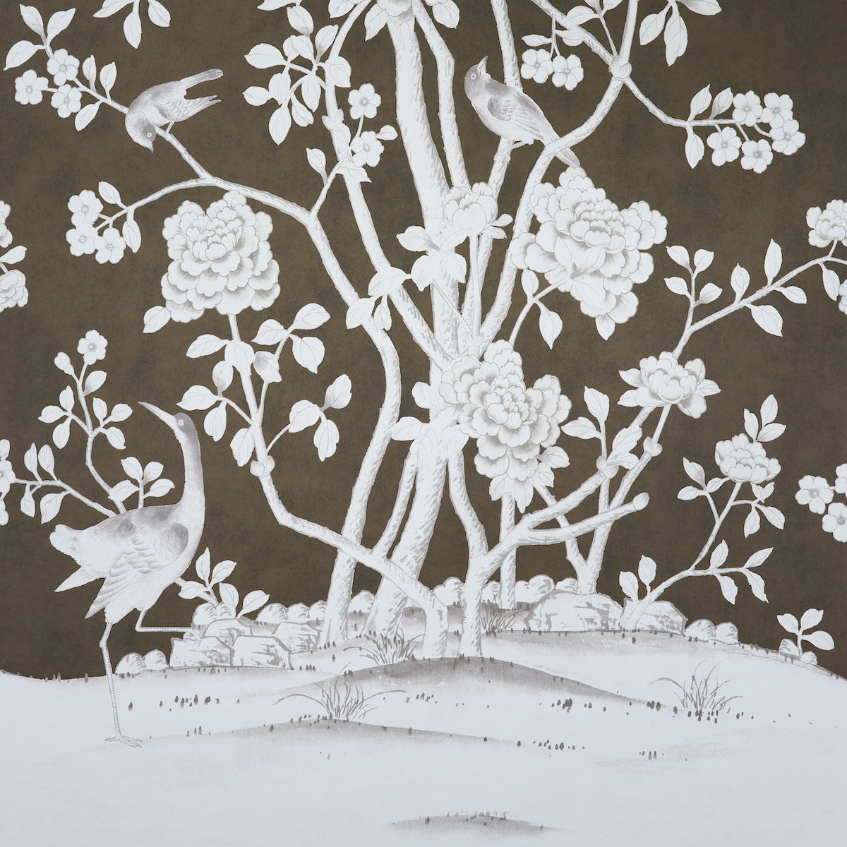 5007129 | Chinois Palais Panel, Chocolate - Schumacher Wallpaper