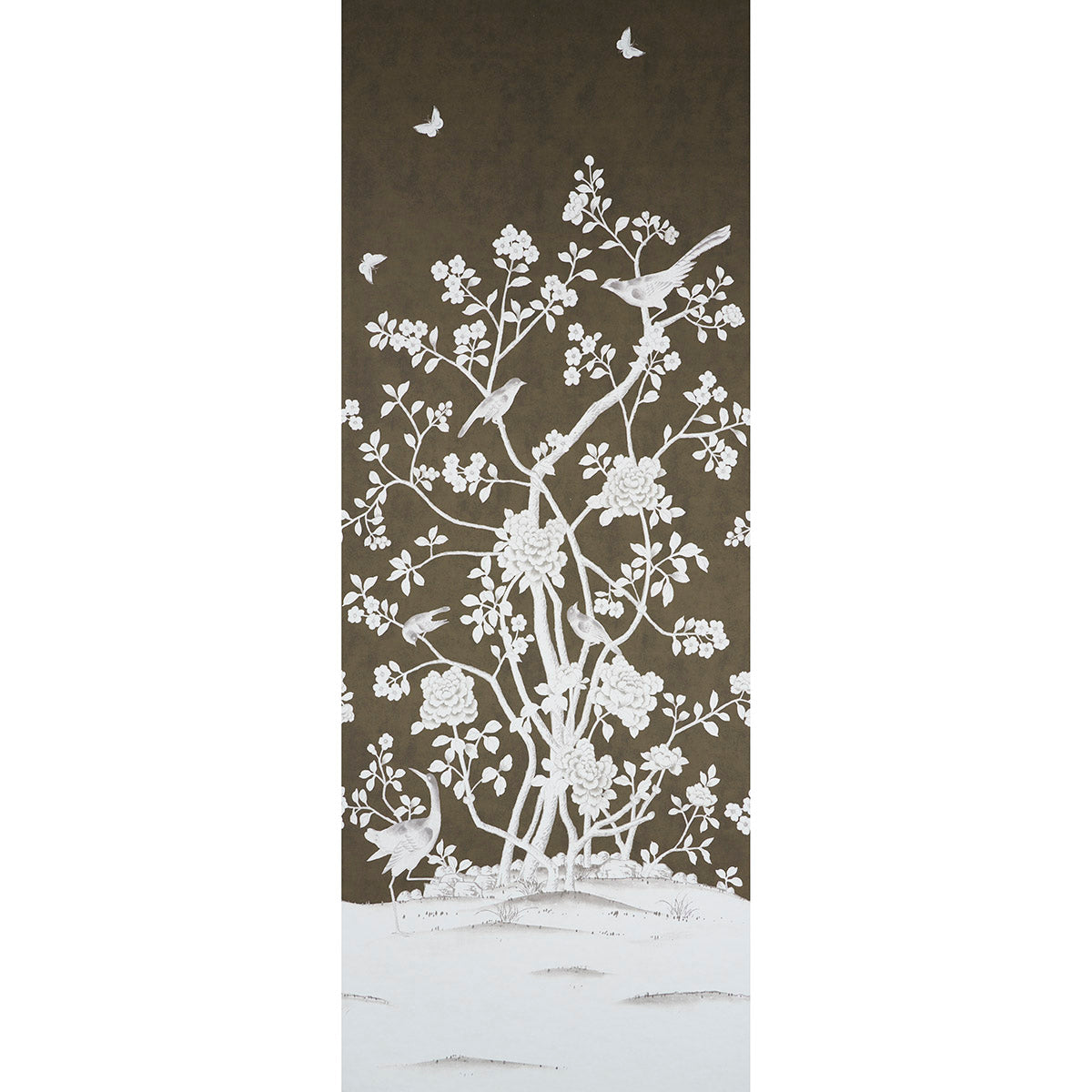 Purchase 5007129 | Chinois Palais Panel, Chocolate - Schumacher Wallpaper