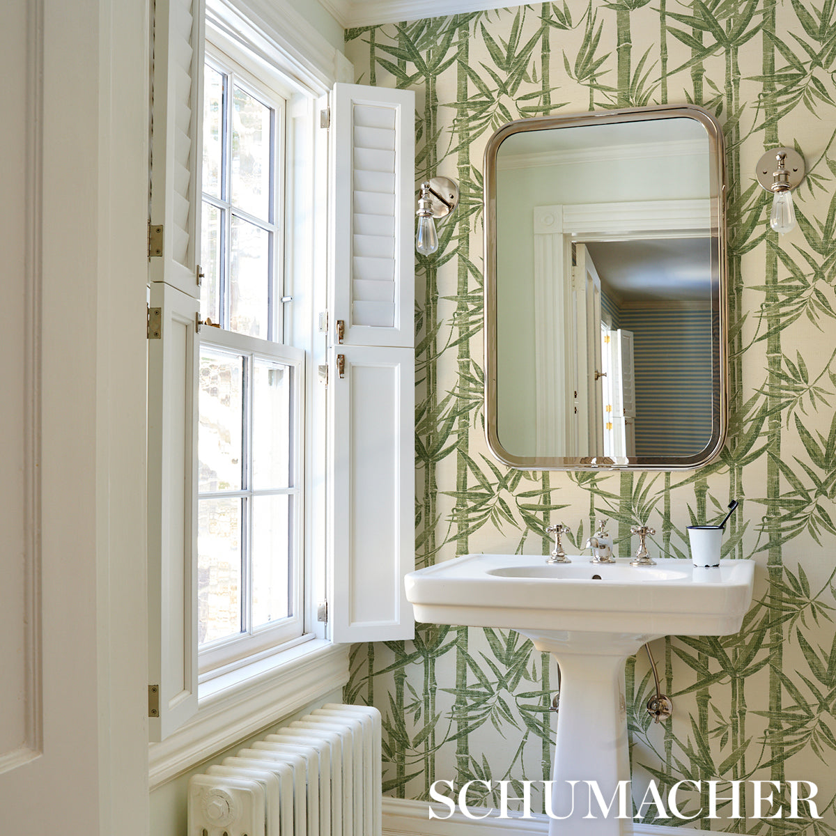 Purchase 5008313 | Les Bambous Sisal, Green - Schumacher Wallpaper