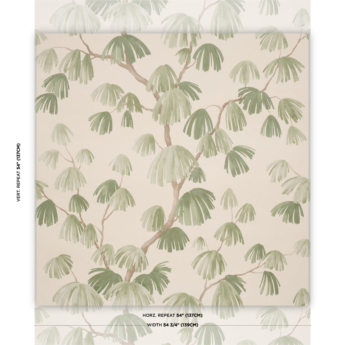 Purchase 5008335 | Weeping Pine, Green - Schumacher Wallpaper