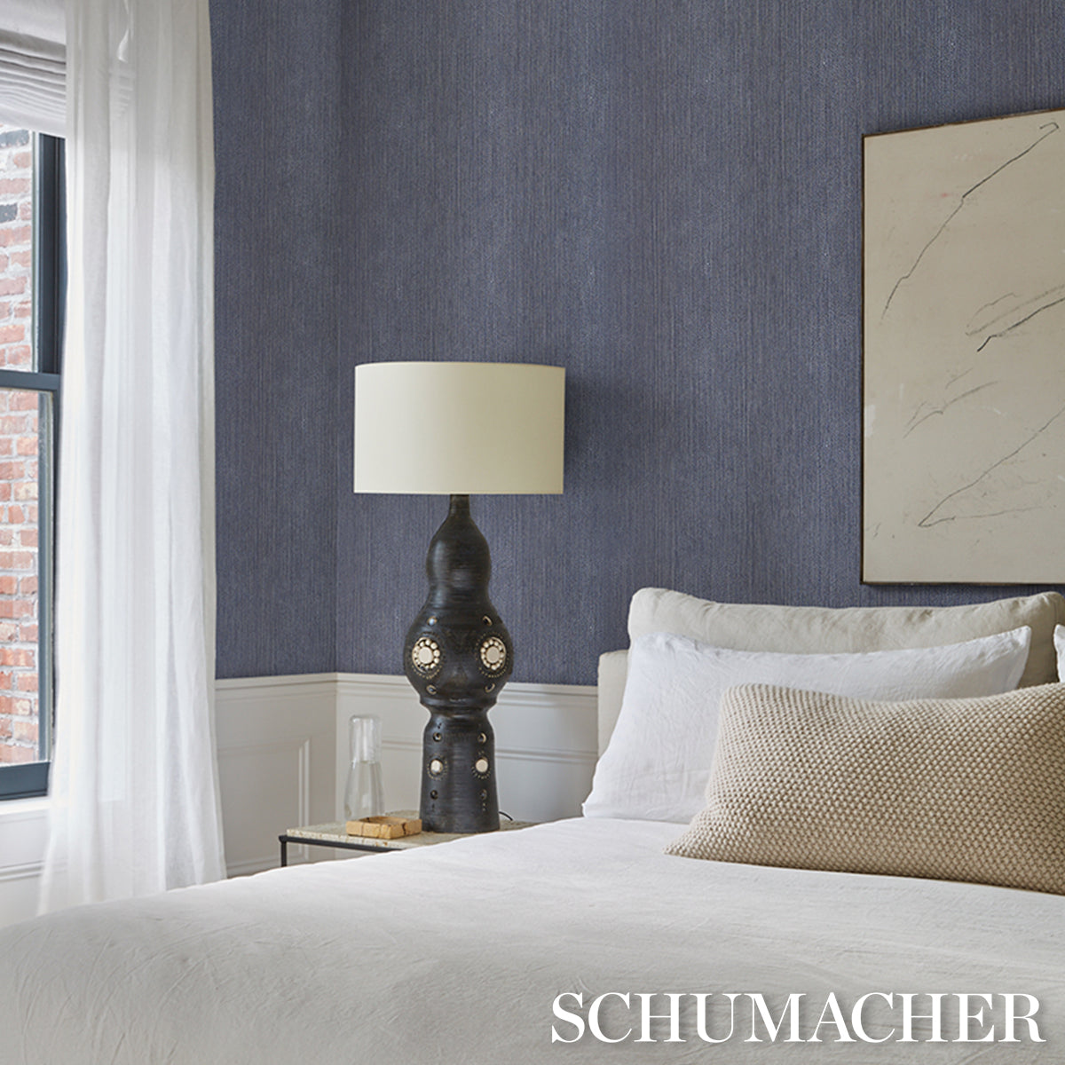 Purchase 5008482 | Carlisle, Blue - Schumacher Wallpaper
