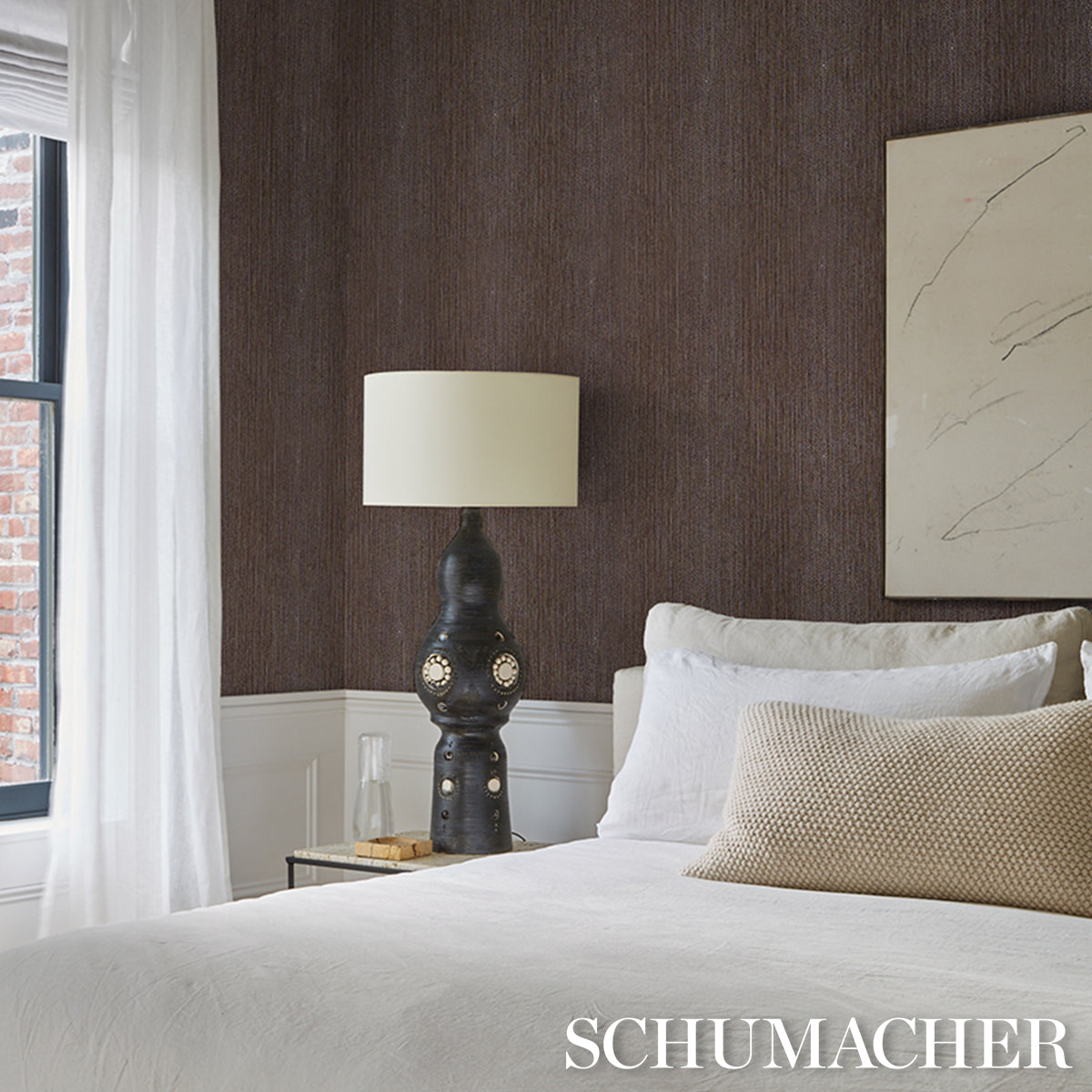 Purchase 5008483 | Carlisle, Brown - Schumacher Wallpaper
