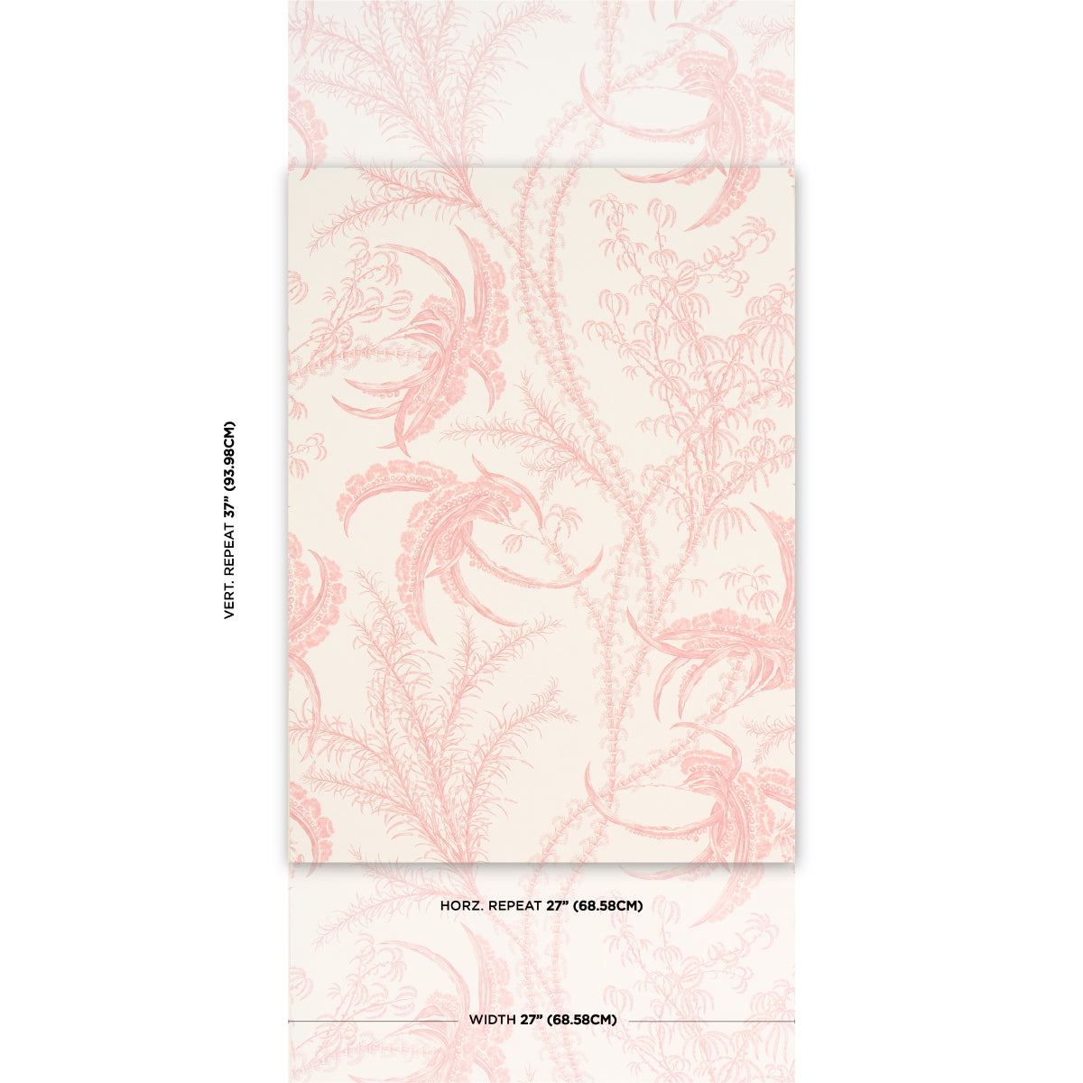 Purchase 5008723 | Ocean Toile, Coral - Schumacher Wallpaper