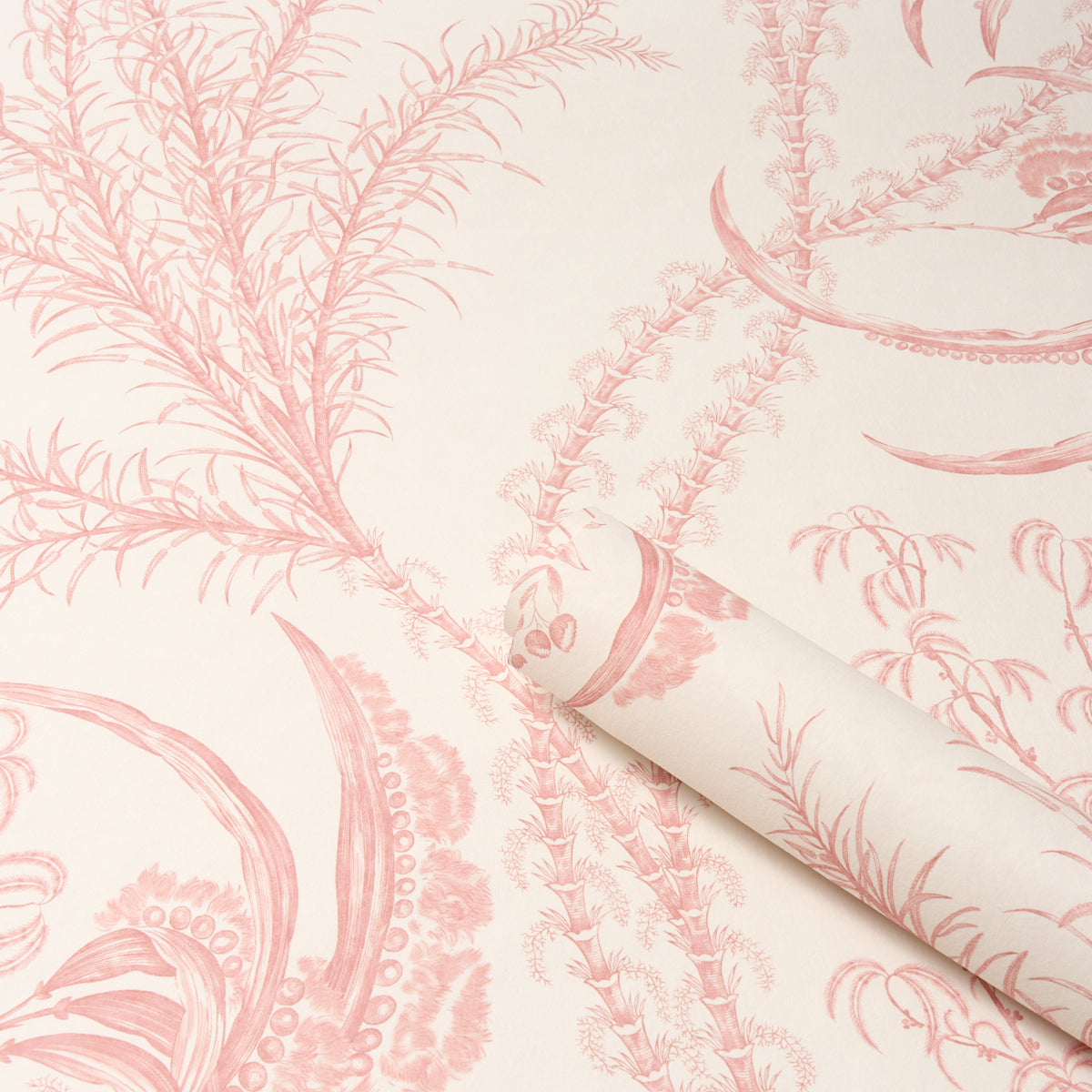 Purchase 5008723 | Ocean Toile, Coral - Schumacher Wallpaper