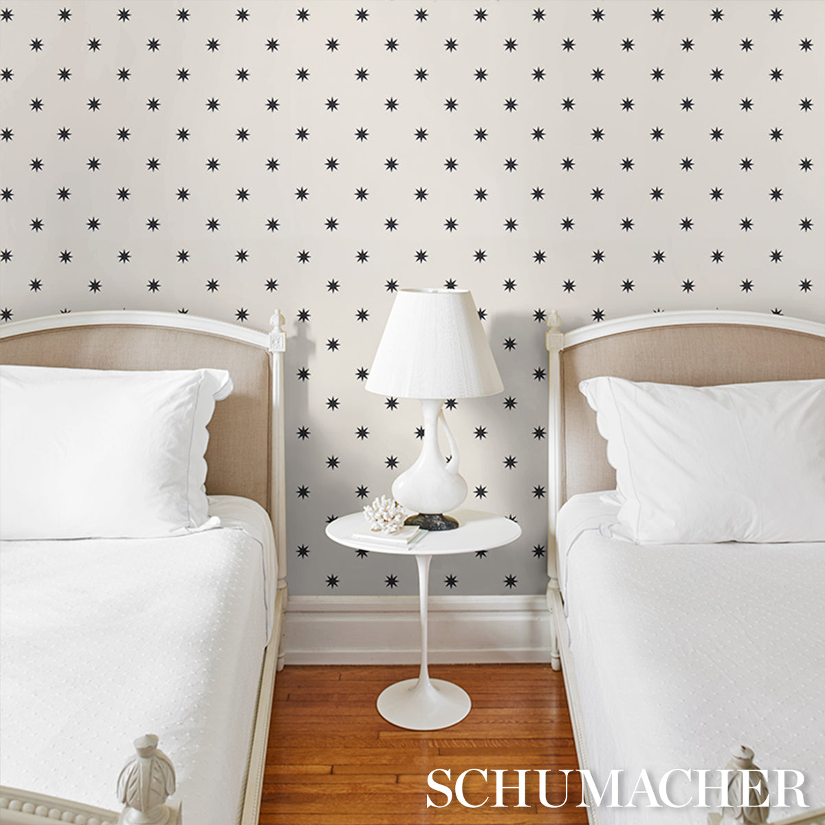 Purchase 5009602 | Stargaze, Black & Cream - Schumacher Wallpaper