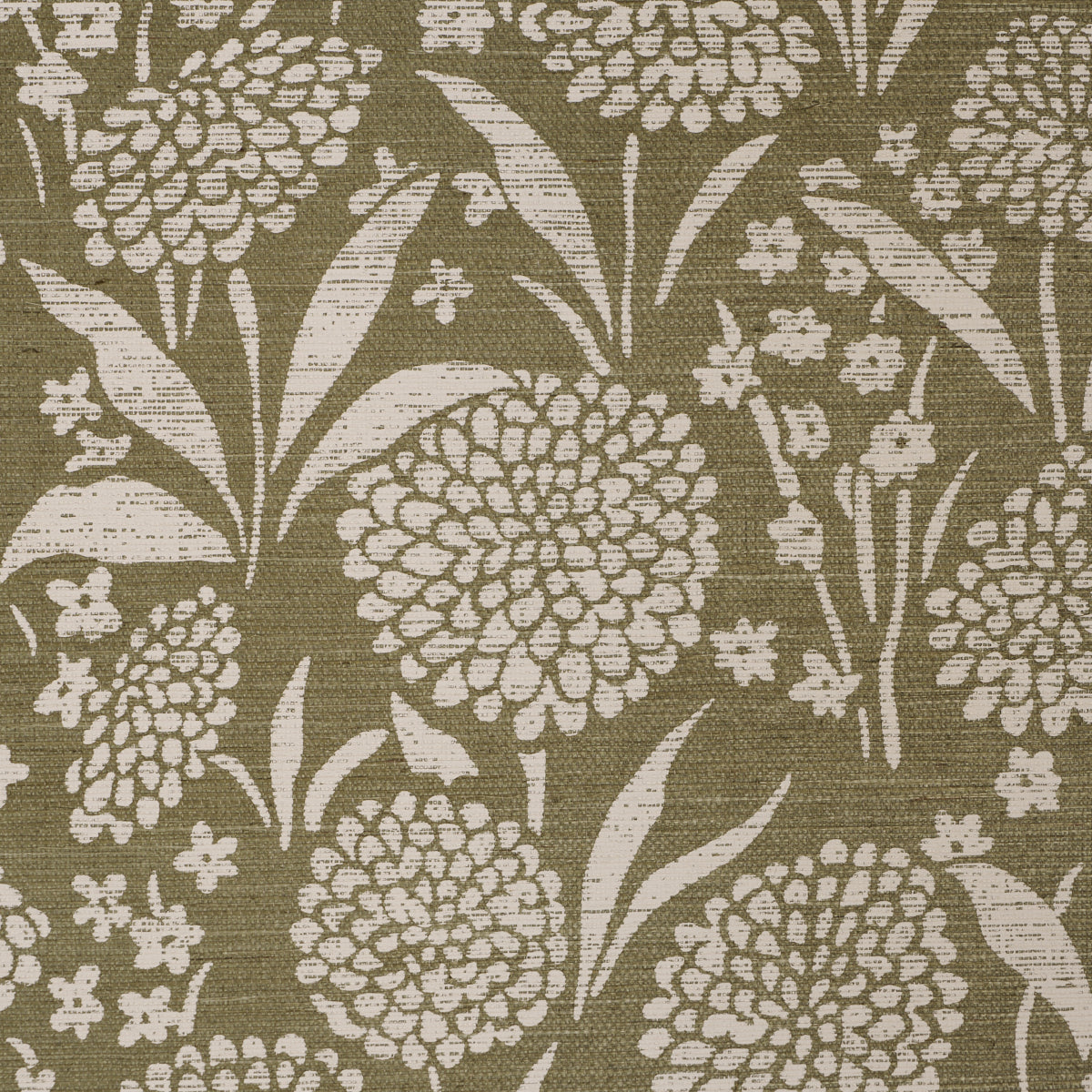 Purchase 5009784 | Chrysanthemum Sisal, Juniper - Schumacher Wallpaper