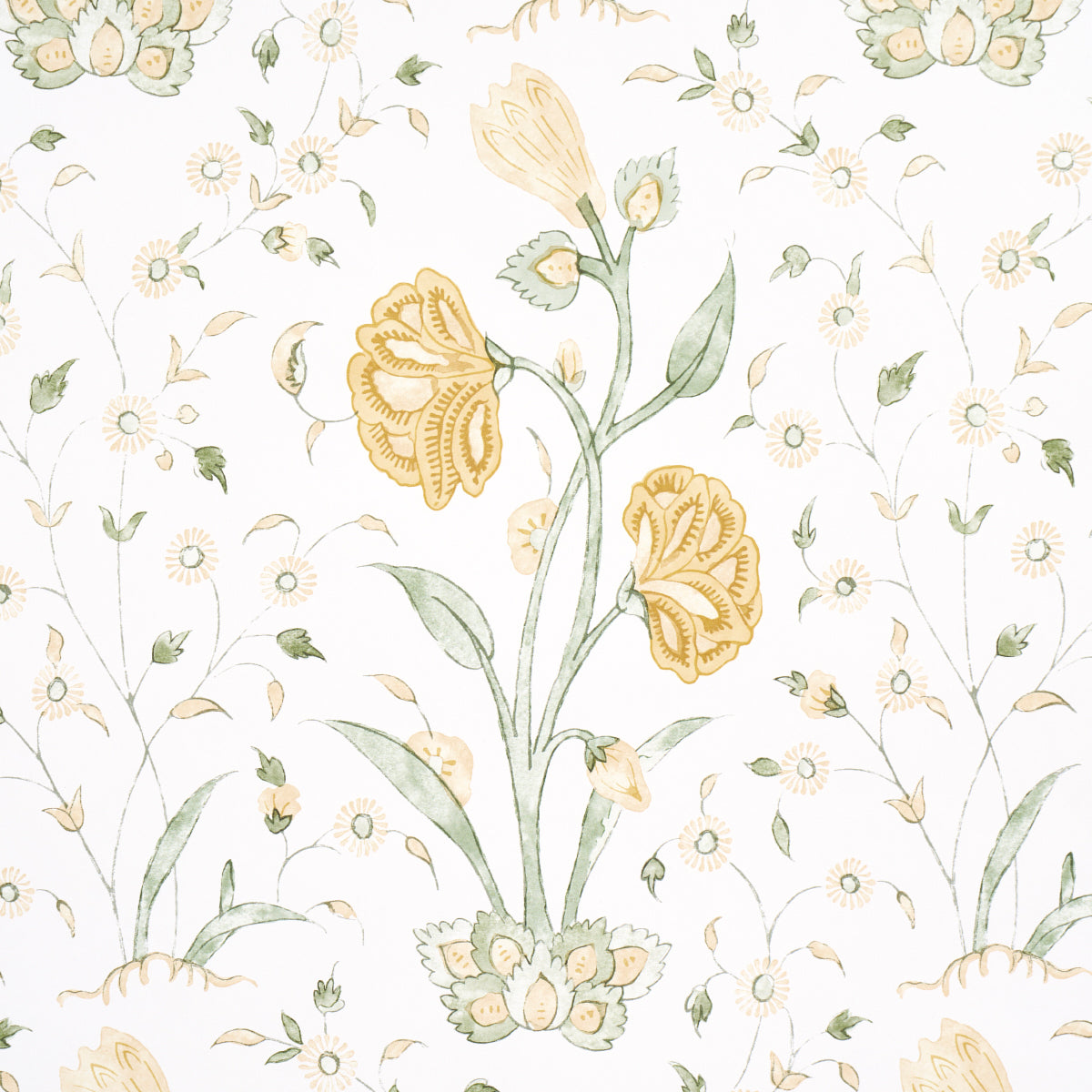 Purchase 5009954 | Khilana Floral, Marigold - Schumacher Wallpaper