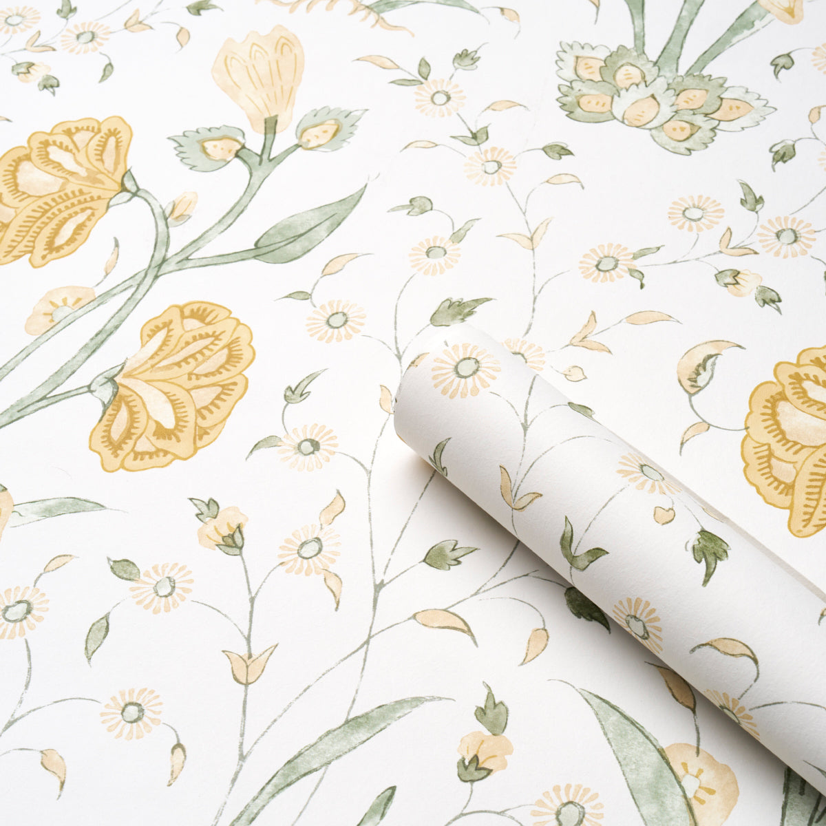 Purchase 5009954 | Khilana Floral, Marigold - Schumacher Wallpaper