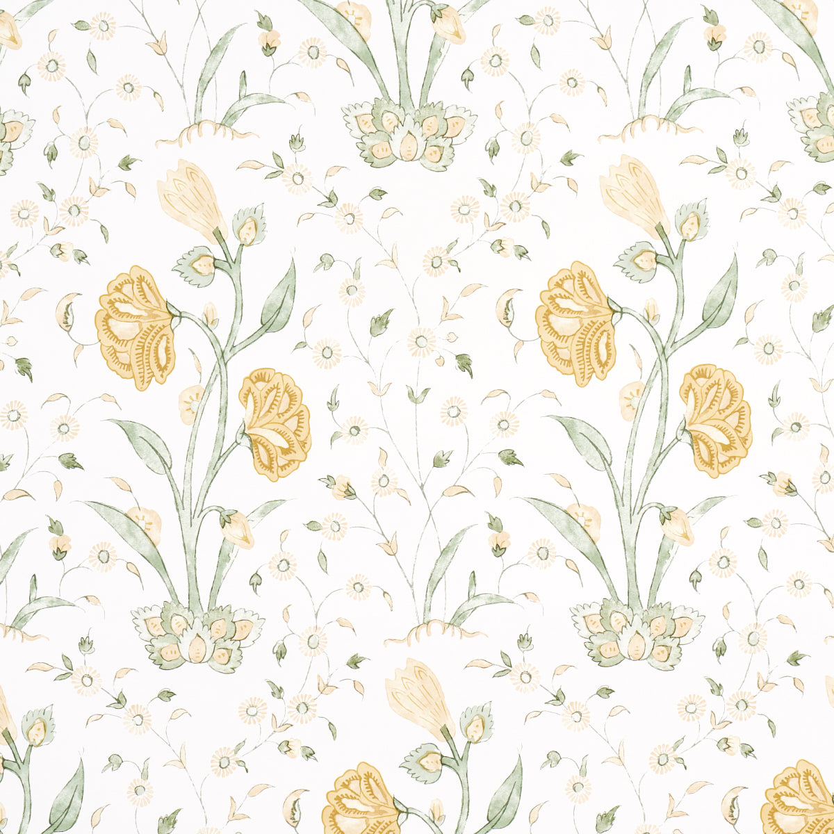 Purchase 5009954 | Khilana Floral, Marigold - Schumacher Wallpaper