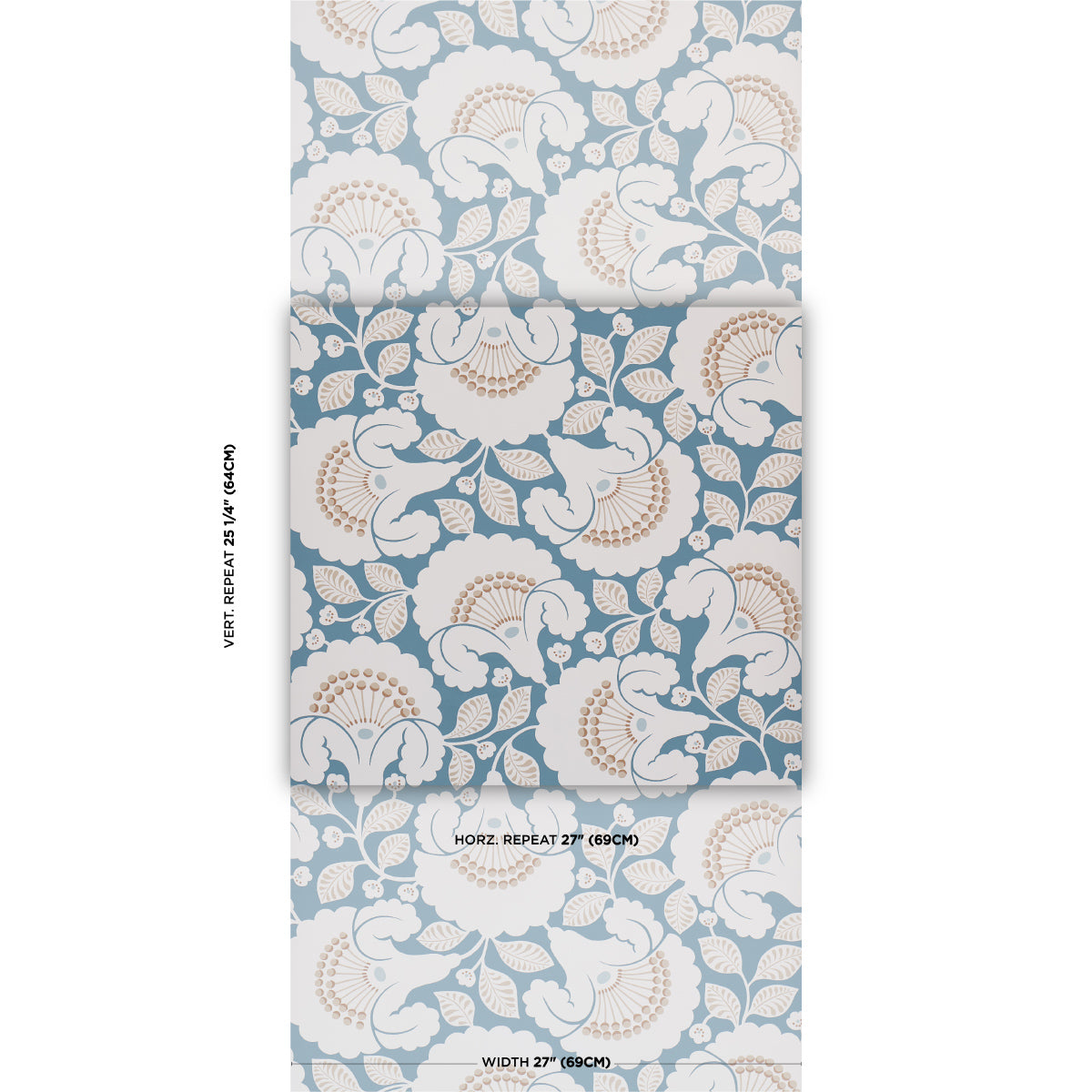 Purchase 5010374 | Jackie, Indigo - Schumacher Wallpaper