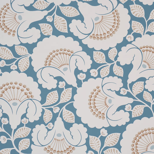 Purchase 5010374 | Jackie, Indigo - Schumacher Wallpaper