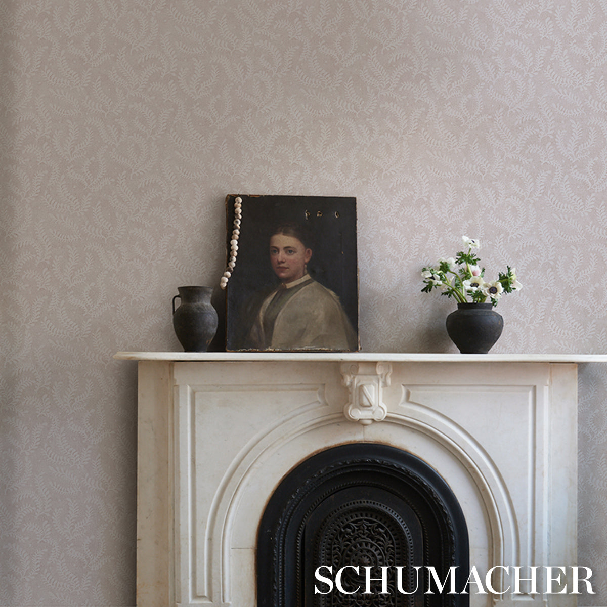 Purchase 5010384 | Etched Fern, Blush - Schumacher Wallpaper