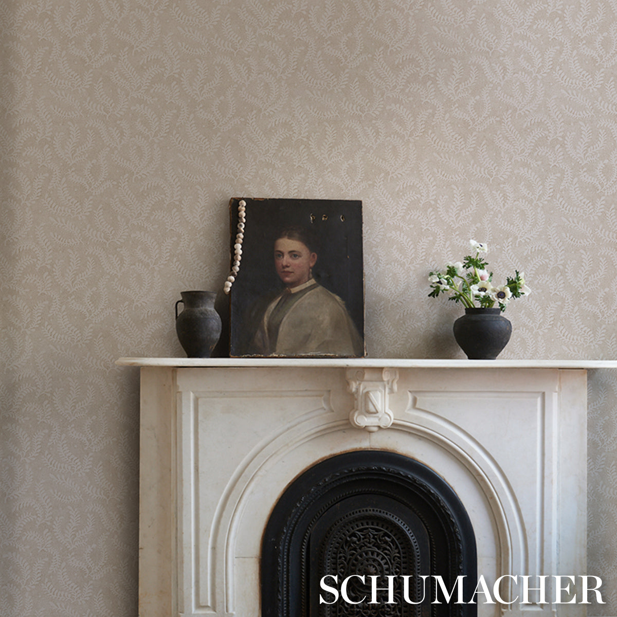 Purchase 5010386 | Etched Fern, Ochre - Schumacher Wallpaper