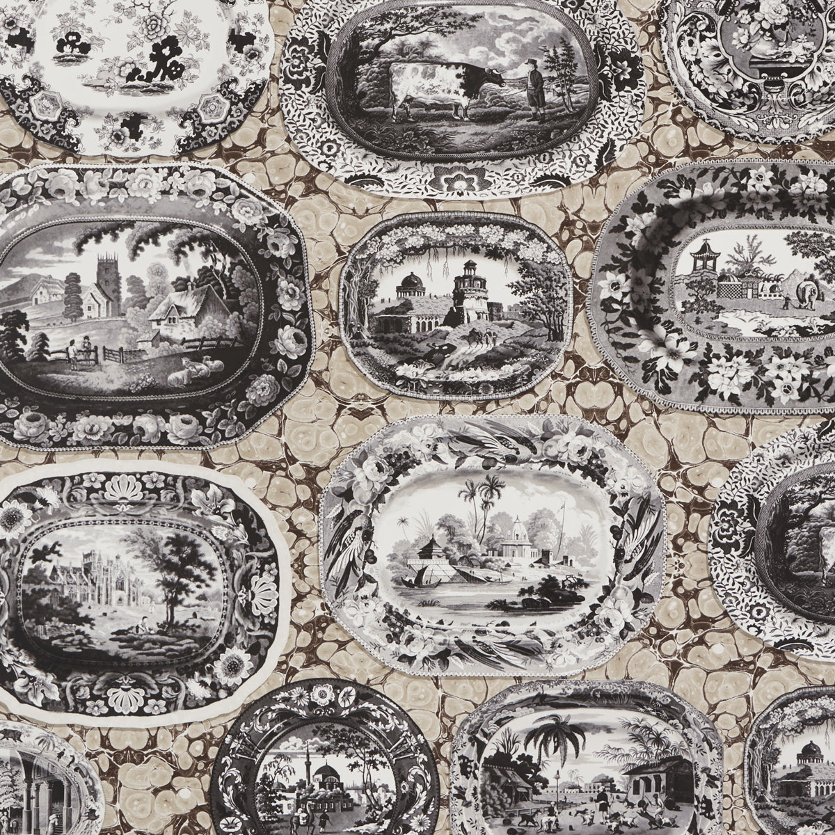 Purchase 5010411 | Plates & Platters, Neutral - Schumacher Wallpaper
