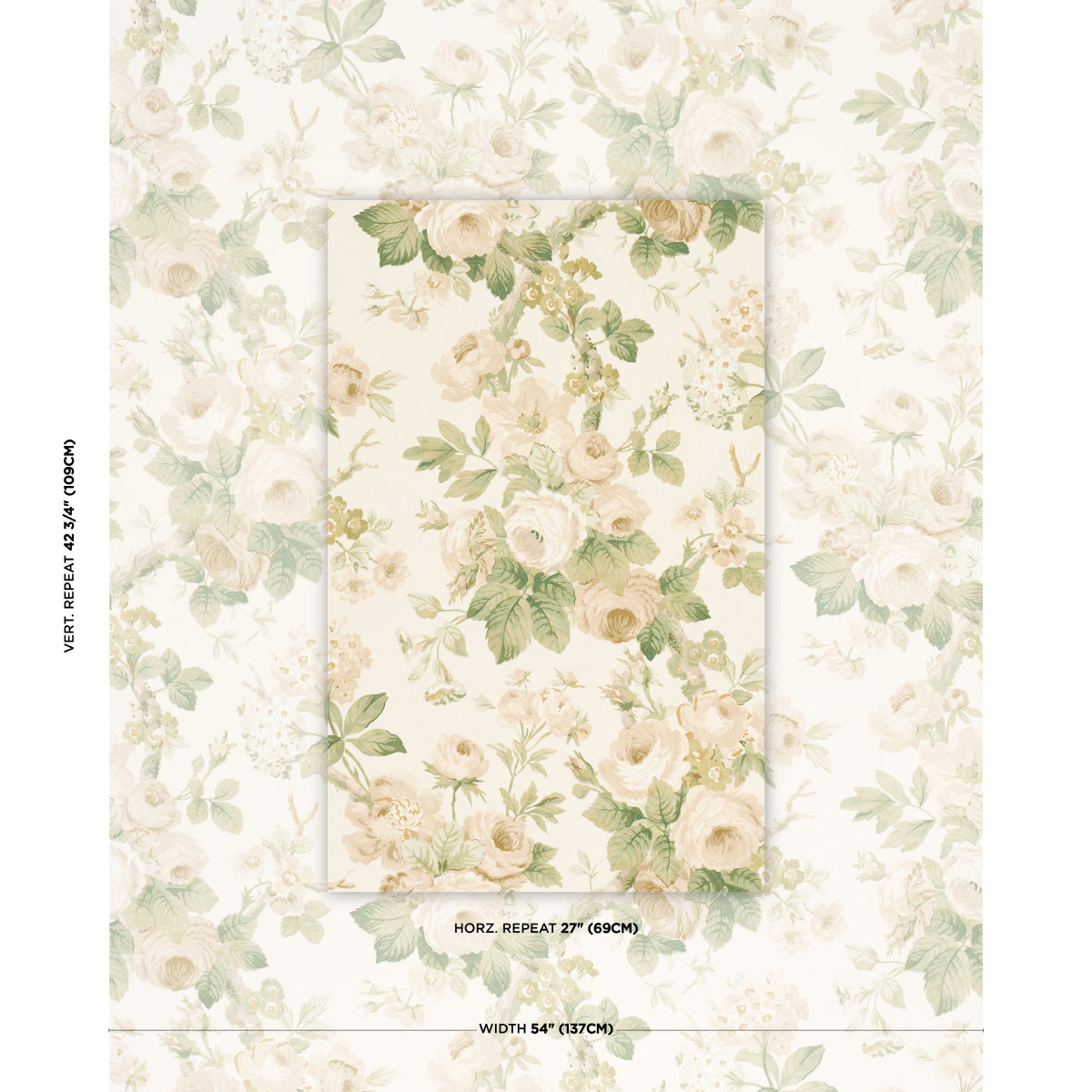 Purchase 5010842 | Nancy Floral, Ivory - Schumacher Wallpaper
