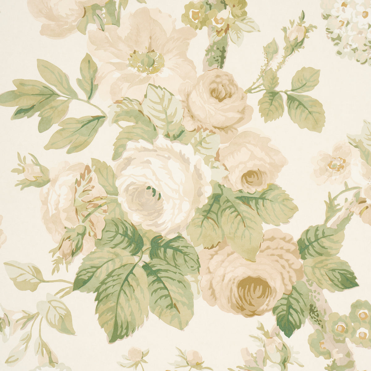 Purchase 5010842 | Nancy Floral, Ivory - Schumacher Wallpaper