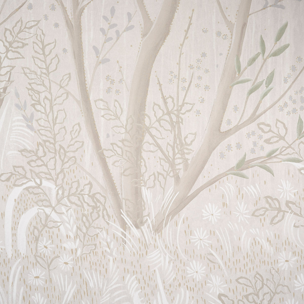 Purchase 5010924 | Brindille Golden Accented Panel Set, Alabaster - Schumacher Wallpaper