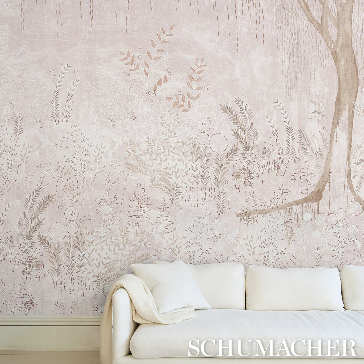 Purchase 5010933 | Bisou Panel Set, Blush - Schumacher Wallpaper