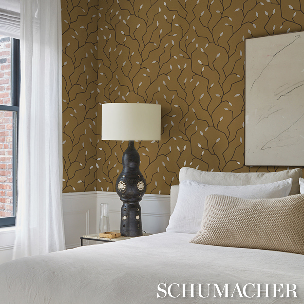 Purchase 5011383 | Cymbeline, Gold - Schumacher Wallpaper