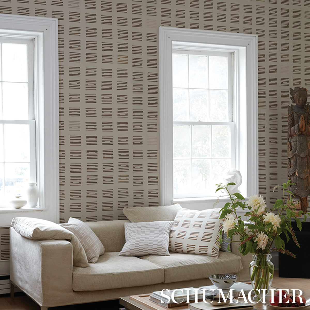 Purchase 5011823 | Tiasquam, Neutral - Schumacher Wallpaper