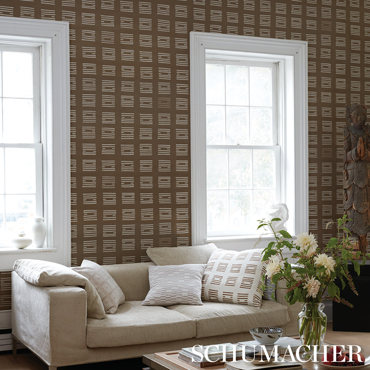 Purchase 5011824 | Tiasquam, Brown - Schumacher Wallpaper