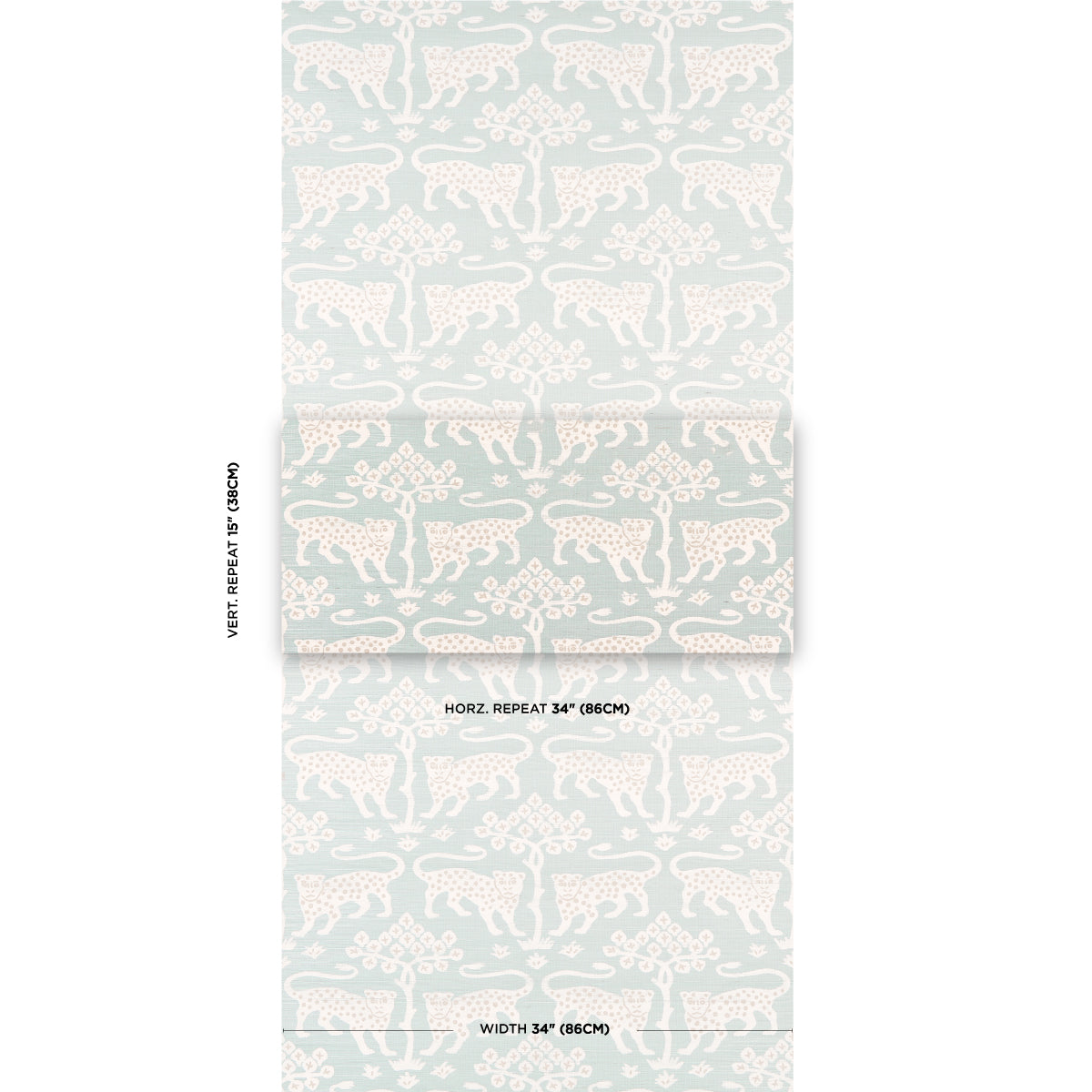 Purchase 5012301 | Woodland Leopard Sisal, Waterblue - Schumacher Wallpaper