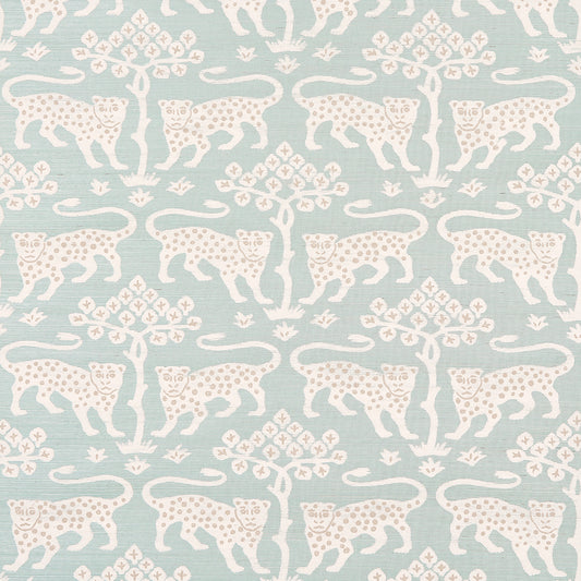 Purchase 5012301 | Woodland Leopard Sisal, Waterblue - Schumacher Wallpaper