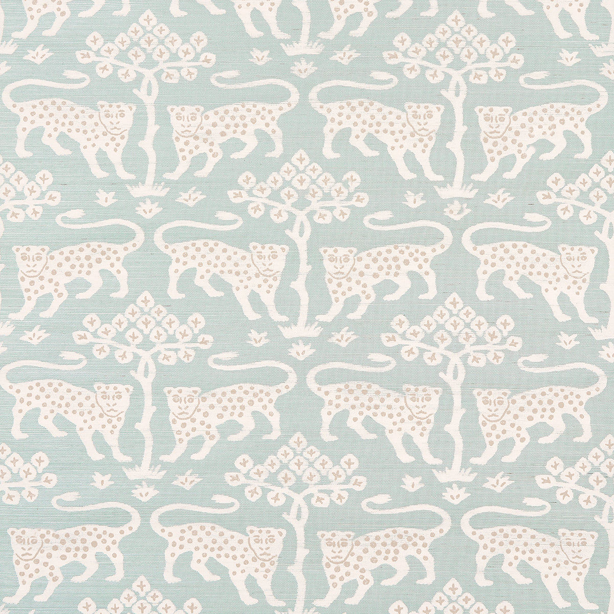 Purchase 5012301 | Woodland Leopard Sisal, Waterblue - Schumacher Wallpaper