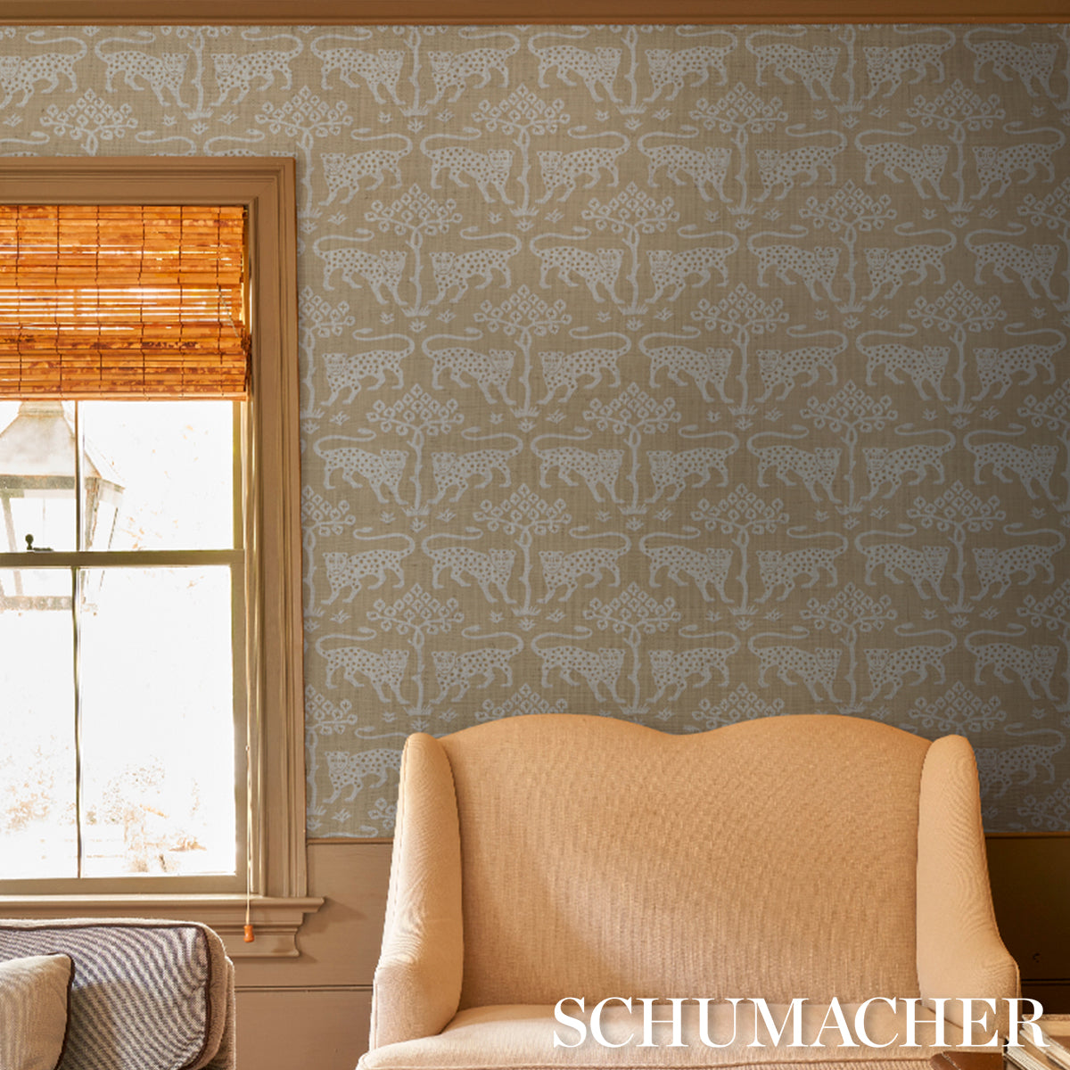 Purchase 5012305 | Woodland Leopard Sisal, Beige - Schumacher Wallpaper